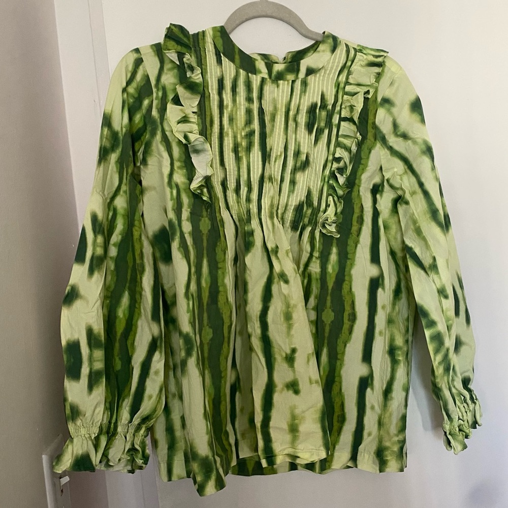 Anthropologie Tie-dye Ruffle Blouse size small